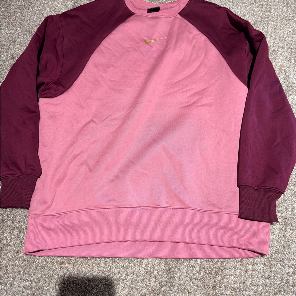 Nike Pink and Burgundy Crewneck Sweater